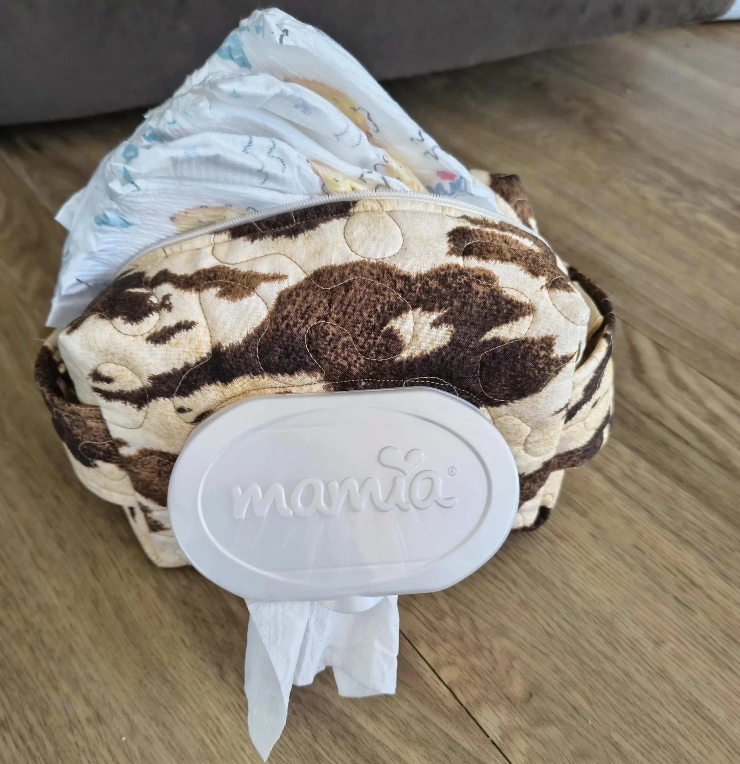 Quilted Boxy Nappy Diaper Pouch Sewing Pattern - Image 8